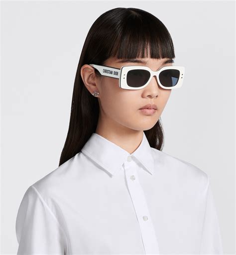 DiorPacific S1U White Rectangular Sunglasses .